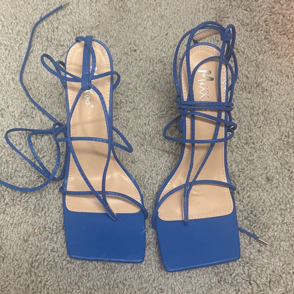 Blue Strappy Heels